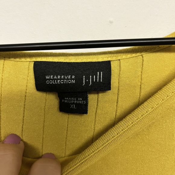 J Jill Wearever Collection Long Sleeve Tunic Top Size XL Yellow Soft Stretch - Picture 3 of 4